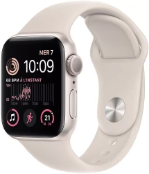 Apple Watch SE 2 40 мм (алюминиевый корпус, звездный свет/звездный свет, спортивный силиконовый ремешок)